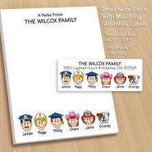 Small Family Notepad and Label Combo