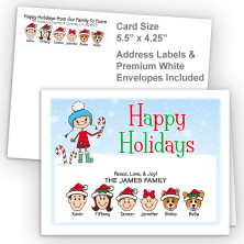 Snow Girl Happy Holidays Fold Note Set