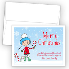 Snow Girl Merry Christmas Holiday Cards