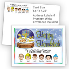 Snow Globe Happy Hanukkah Fold Note Set