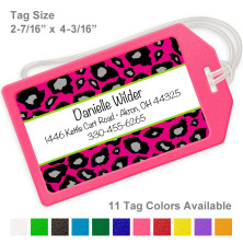 Snow Leopard Hot Pink Luggage Tag