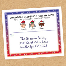 Snowflakes Family Shipping Labels