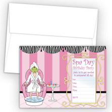 Spa Day Fill-In Birthday Party Invitations
