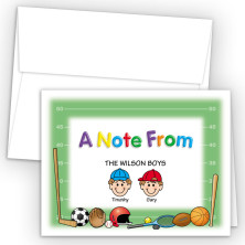 Sports Foldover Family Note Card