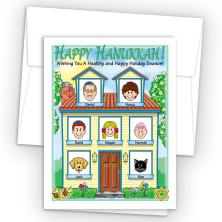 Spring House Happy Hanukkah Holiday Fold Note Head