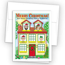 Spring House Merry Christmas Holiday Fold Note Head