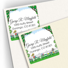 Picket Fence Square Address Labels
