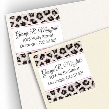 Snow Leopard Square Address Labels