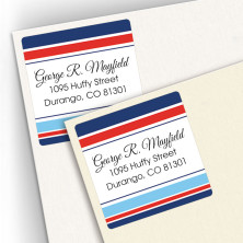 Designer Stripes Square Address Labels