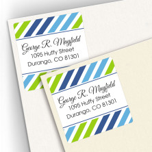 Diagonal Stripes 2 Square Address Labels