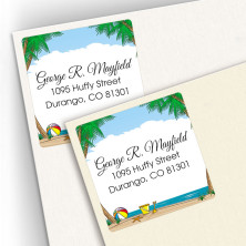 Beach Scene Square Address Labels