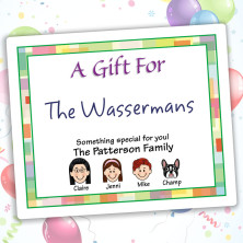 Squares Family Gift Label