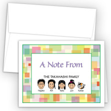 Squares Foldover Family Note Card