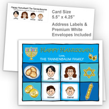 Squares Happy Hanukkah Fold Note Set