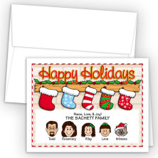 Christmas Stocking Happy Holiday Fold Note