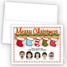 Stocking Merry Christmas Holiday Fold Note Head