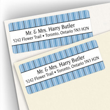Stripes Blue Address Labels