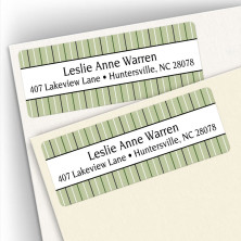 Stripes Green Address Labels