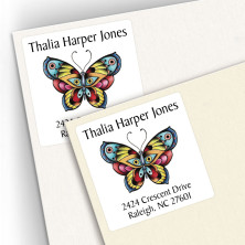 Tattoo Butterfly Square Address Labels