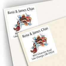 Tattoo Koi Square Address Labels