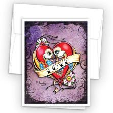 Tattoo Love Birds Note Cards