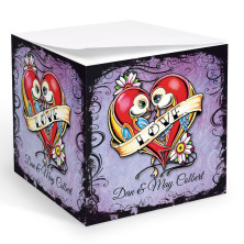 Tattoo Lovebirds Memo Cube