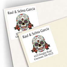 Tattoo Skull Square Address Labels