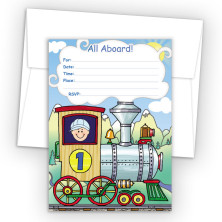 Train Fill-In Birthday Party Invitations
