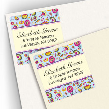 Vintage Tapestry Square Address Labels