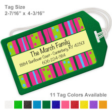 Vivid Neon Stripes Luggage Tag