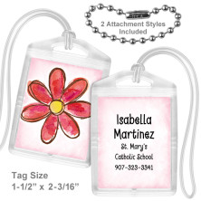 Watercolor Flower Red Mini Tag