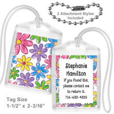 Watercolor Flowers Mini Bag Tag