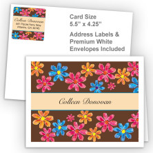 Watercolor Flowers Thank You Card Package