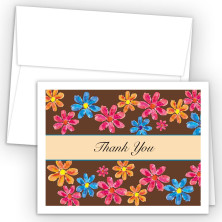 Watercolor Flowers Thank You Cards