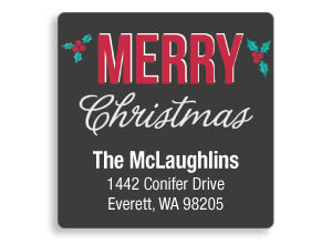 Christmas Square Address Labels