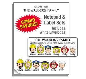 Family Note Pads and Label Combo