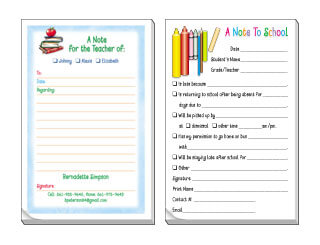 School Excuse Pads