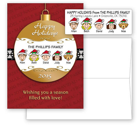 Happy Holidays Ornament Card Combo Sets