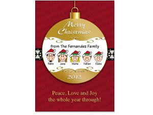 Caricature Ornament Christmas Cards