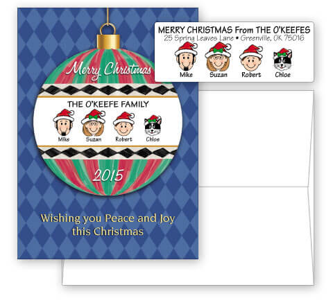 Merry Christmas Ornament Card Combo Sets