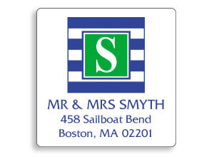 Monogram Square Address Labels