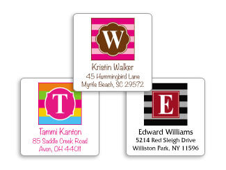Monogram Square Address Labels