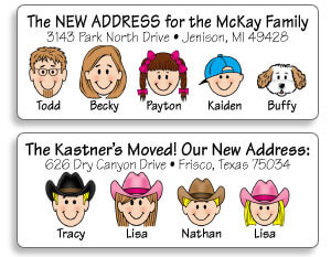 Family Caricature Address Labels