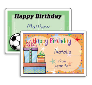 Happy Birthday Stickers Personalised Name Present Tags   Etsy