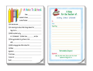 School Excuse Pads